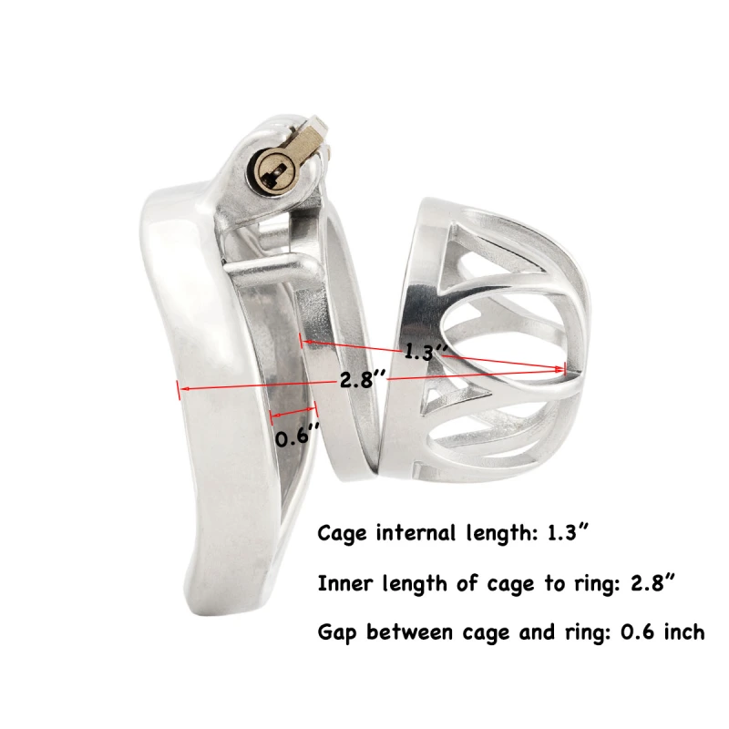 Short Male Chasity Cage Penis Lock Device 304 Stainless Steel Adult Game Sex Toy (only cages do not include rings and locks)