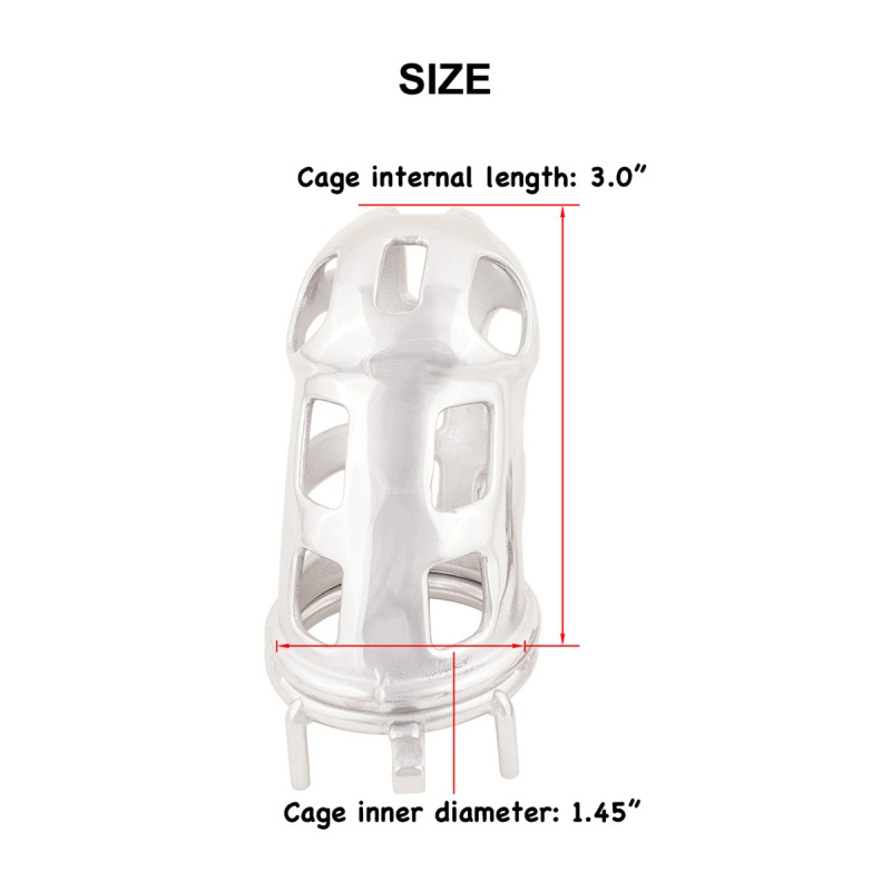 Male Cock Cage Penis Lock Device Long Virginity Lock Stainless Steel Sex Toys (only cages do not include rings and locks)