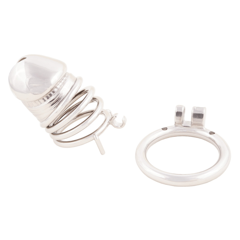 Stainless Steel Male Chastity Device Easy to Wear Male Virginity Lock Chastity Belt (only cages do not include rings and locks)