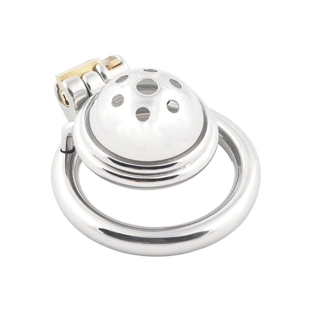 Male Short Chastity Device Stainless Steel Men's Virginity Lock SM Penis Exercise Sex Toys (only cages do not include rings and locks)