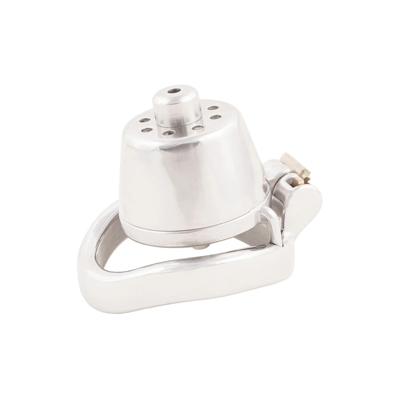 Small Male Chastity Device Stainless Steel Ergonomic Design Cock Cage Sex Toy Ring with Catheter (Not include rings and locks)
