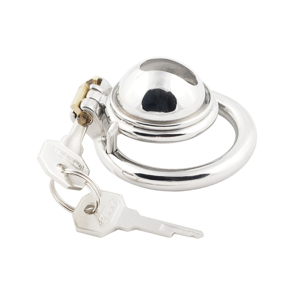 Chastity Device Short Stainless Steel Cock Cage Easy to Wear Male Game Sex Toy (only cages do not include rings and locks)