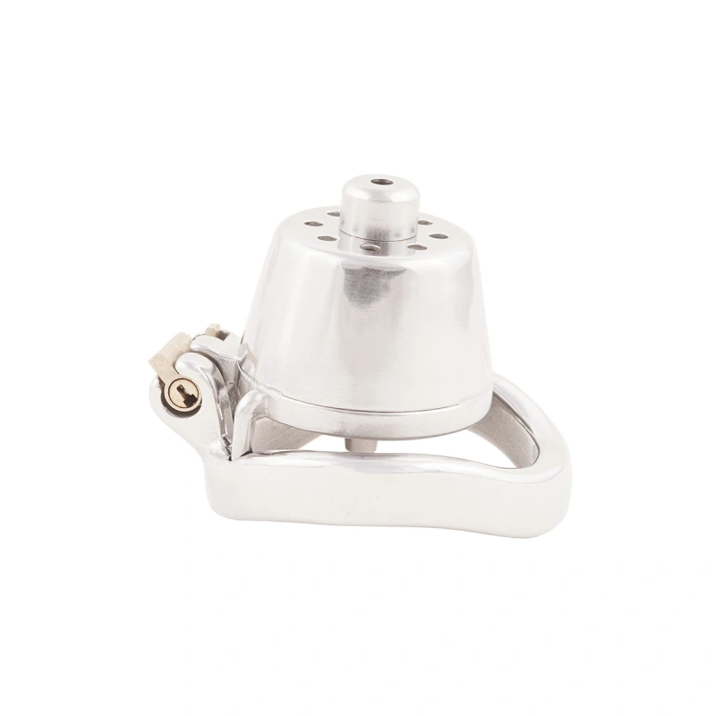 Small Male Chastity Device Stainless Steel Ergonomic Design Cock Cage Sex Toy Ring with Catheter (Not include rings and locks)