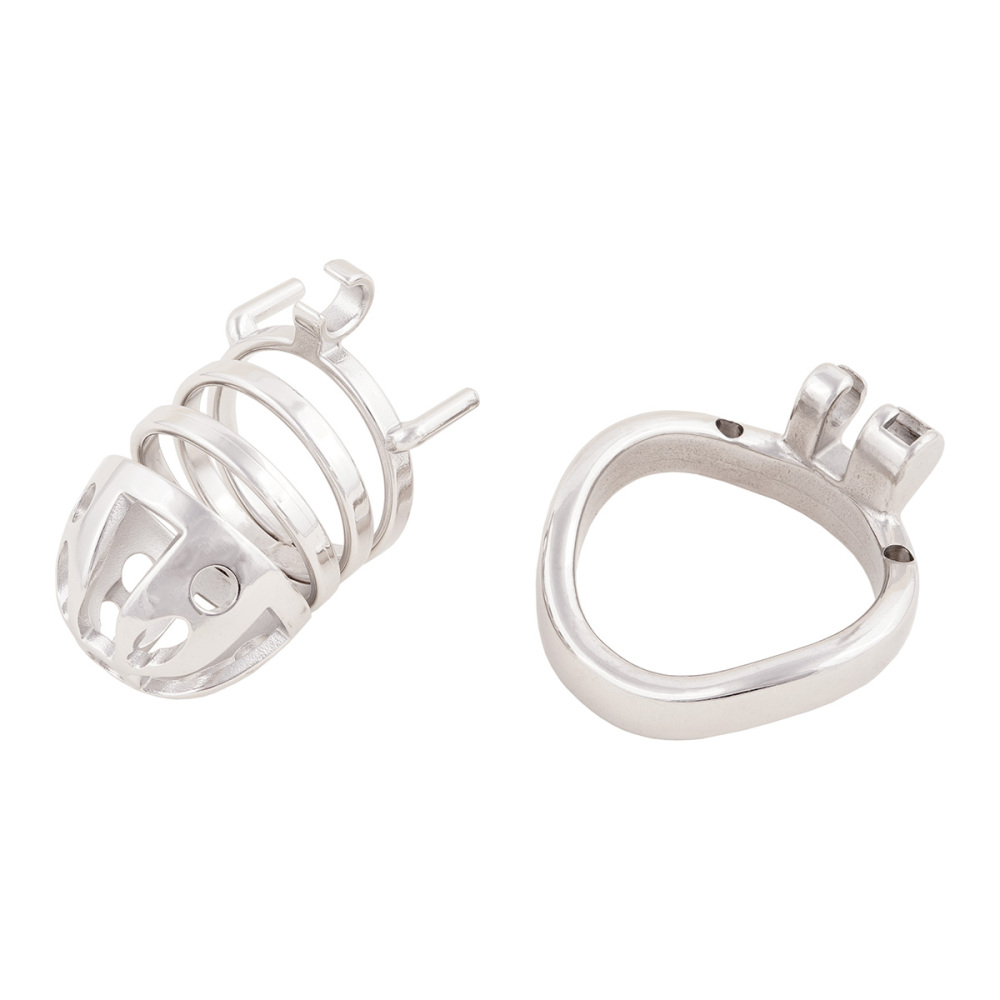 Male Chastity Cage Stealth Lock Stainless Steel Cock Cage Adult Game Sex Toy (only cages do not include rings and locks)