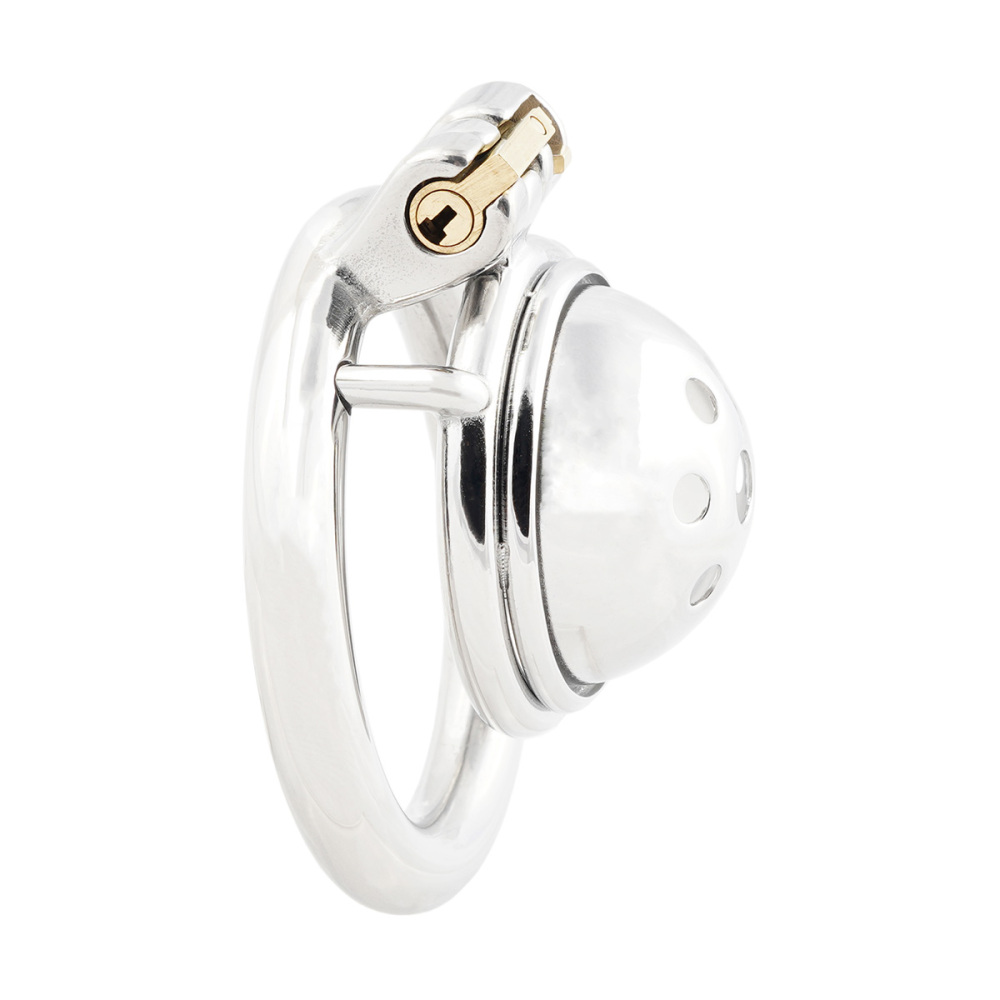 Male Short Chastity Device Stainless Steel Men's Virginity Lock SM Penis Exercise Sex Toys (only cages do not include rings and locks)