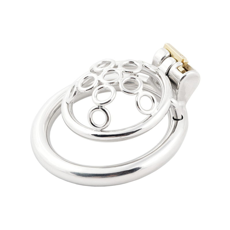 Male Chastity Cage Super Short Stainless Steel Cock Cage Easy to Wear Men's Penis Lock (only cages do not include rings and locks)