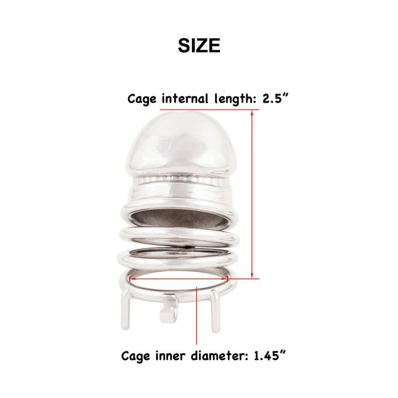 Stainless Steel Male Chastity Device Easy to Wear Male Virginity Lock Chastity Belt (only cages do not include rings and locks)