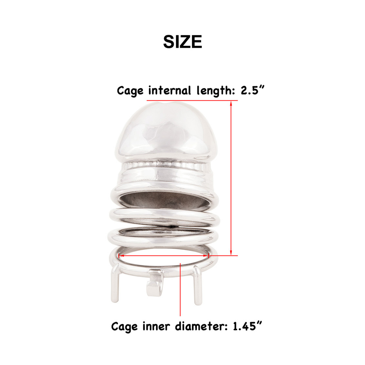 Stainless Steel Male Chastity Device Easy to Wear Male Virginity Lock Chastity Belt (only cages do not include rings and locks)
