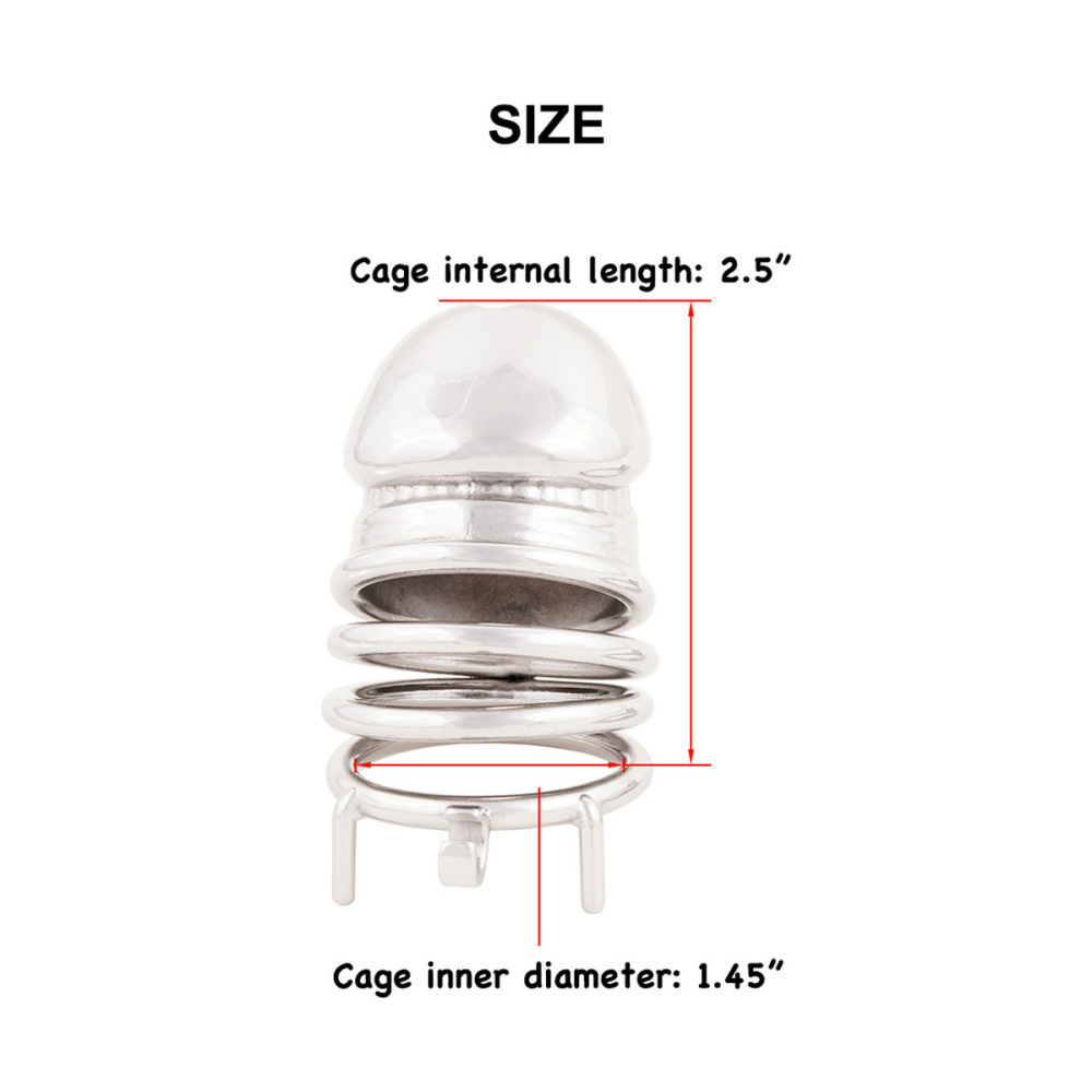 Stainless Steel Male Chastity Device Easy to Wear Male Virginity Lock Chastity Belt (only cages do not include rings and locks)