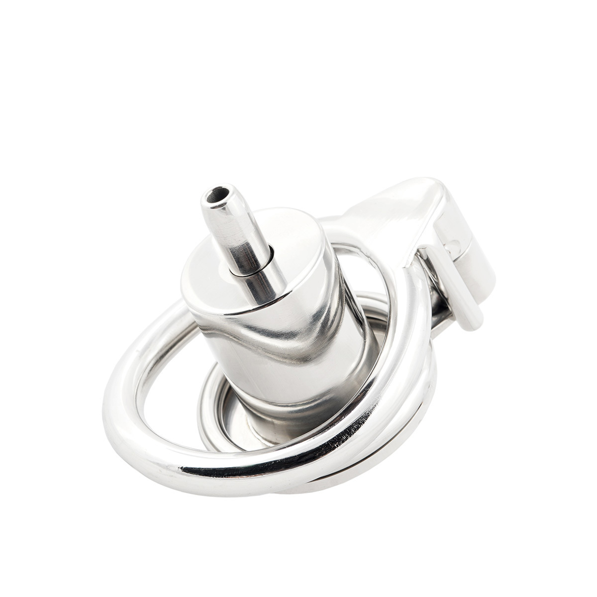 Male Cock Cage Negative Flat Extreme Small Chastity Device with Stainless Steel Catheter (Not include rings and locks)