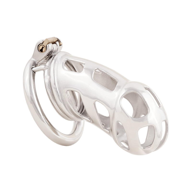 Male Cock Cage Penis Lock Device Long Virginity Lock Stainless Steel Sex Toys (only cages do not include rings and locks)