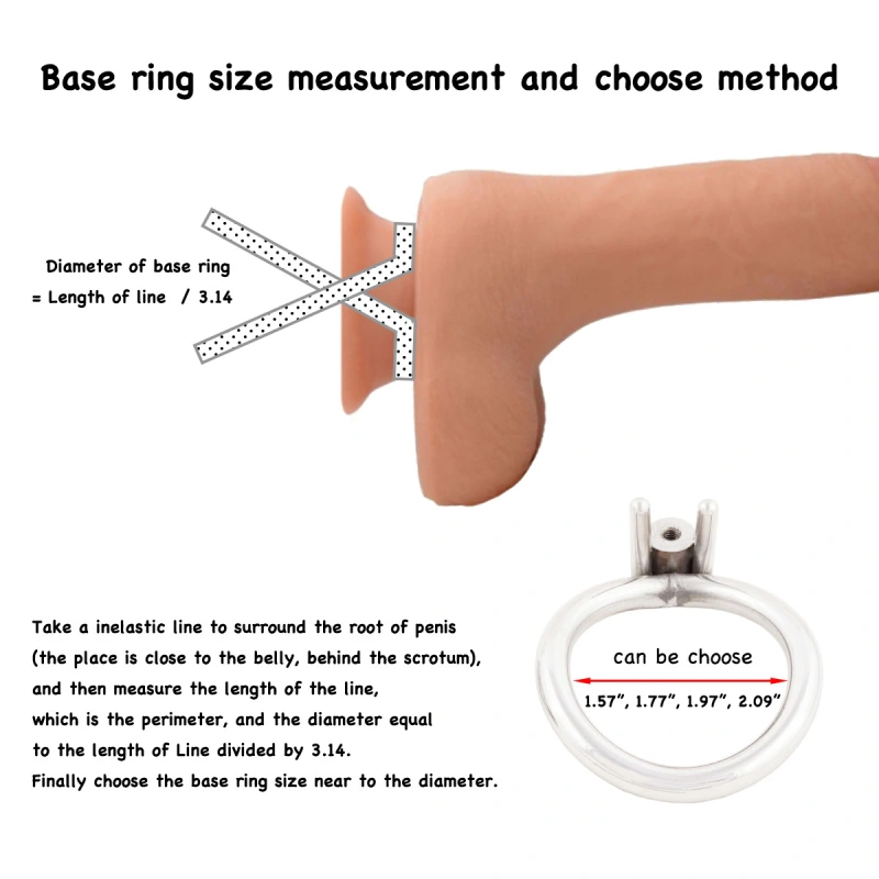 Male Cock Cage Negative Flat Extreme Small Chastity Device with Stainless Steel Catheter (Not include rings and locks)