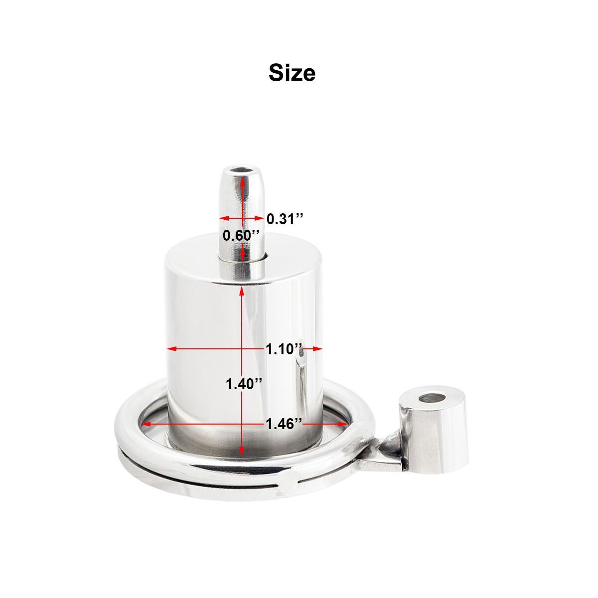Male Cock Cage Negative Flat Extreme Small Chastity Device with Stainless Steel Catheter (Not include rings and locks)