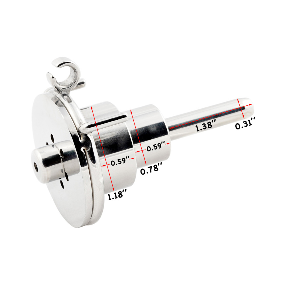 Negative Flat Extreme Men's Chastity cage with Catheter Small Stainless Steel Contrary casity cage for SM Penis Exercise Sex Toys (Not include rings and locks)