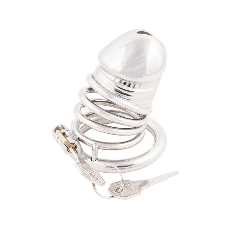 Stainless Steel Male Chastity Device Easy to Wear Male Virginity Lock Chastity Belt (only cages do not include rings and locks)
