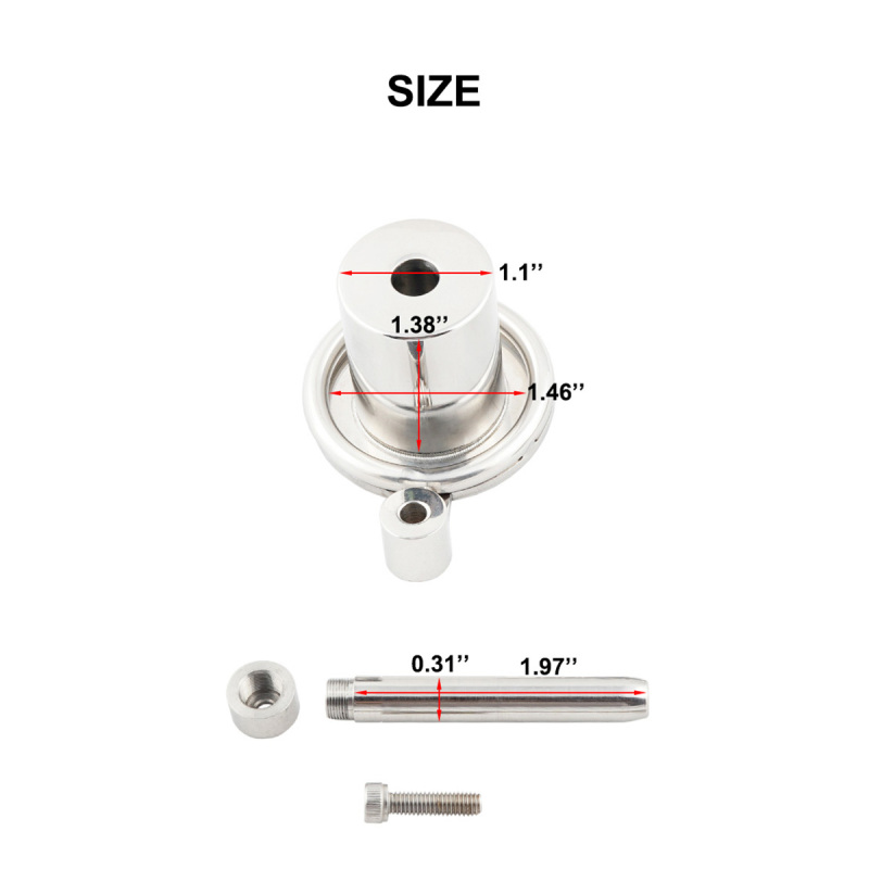 Male Cock Cage Negative Flat Extreme Small Chastity Device with Stainless Steel Catheter (Not include rings and locks)