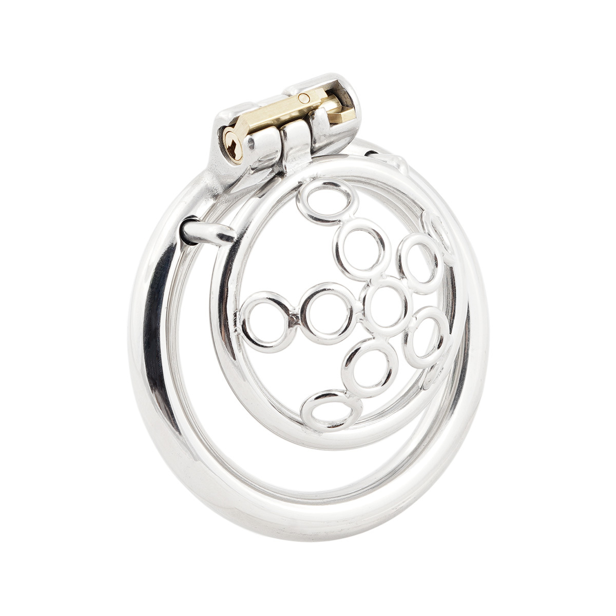 Male Chastity Cage Super Short Stainless Steel Cock Cage Easy to Wear Men's Penis Lock (only cages do not include rings and locks)