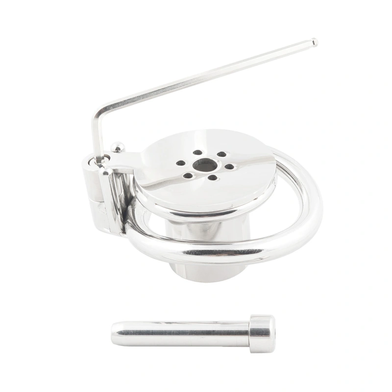 Male Cock Cage Negative Flat Extreme Small Chastity Device with Stainless Steel Catheter (Not include rings and locks)