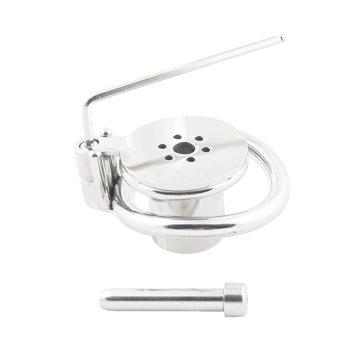 Male Cock Cage Negative Flat Extreme Small Chastity Device with Stainless Steel Catheter (Not include rings and locks)