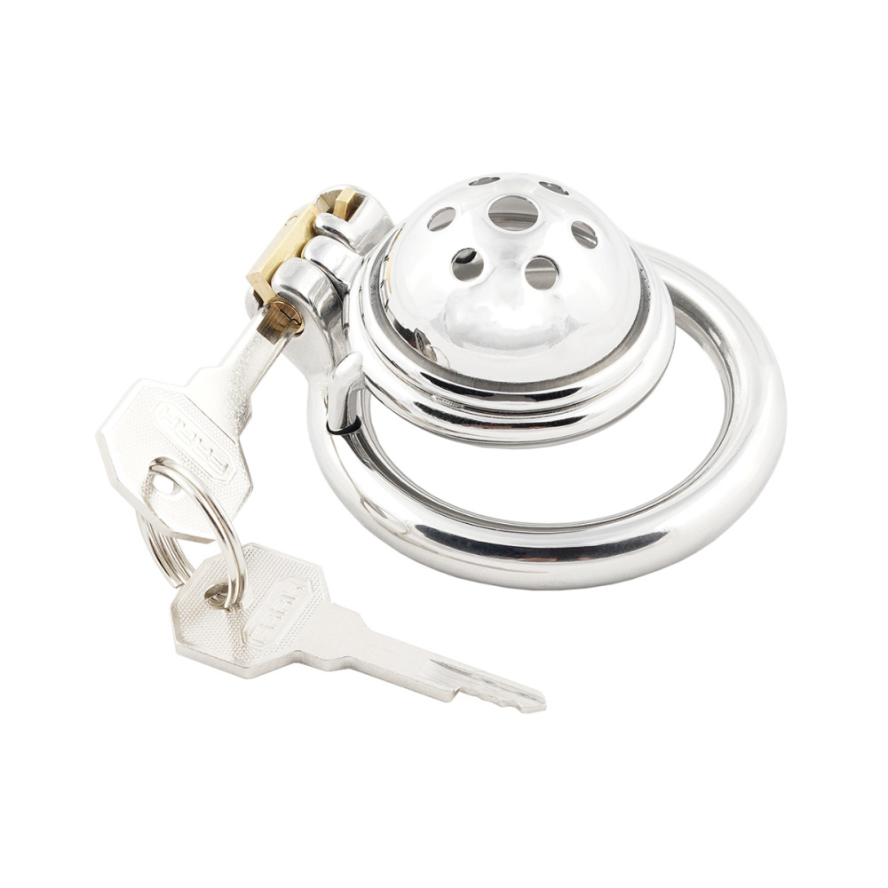 Male Short Chastity Device Stainless Steel Men's Virginity Lock SM Penis Exercise Sex Toys (only cages do not include rings and locks)