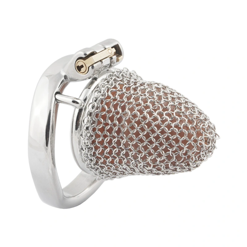 Stainless Steel Gauze Male Chastity Cage Metal Chastity Locks Comfortable Soft Cock Cage Easy to Wear Men's Virginity Lock - S Cage Length 1.8'' (only cages do not include rings and locks)