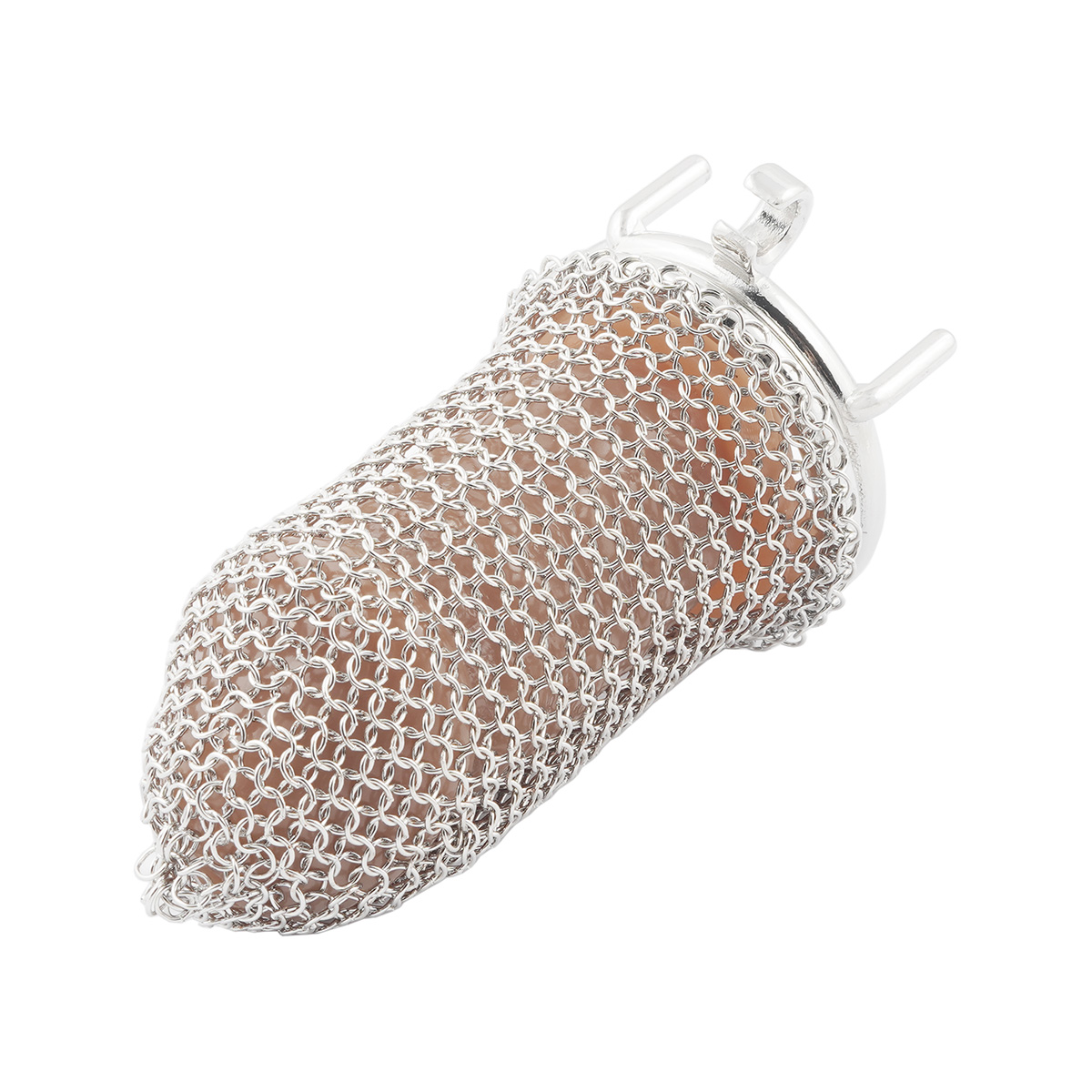 Stainless Steel Gauze Male Chastity Cage Metal Chastity Locks Comfortable Soft Cock Cage Easy to Wear Men's Virginity Lock - L Cage Length 3.4'' (only cages do not include rings and locks)