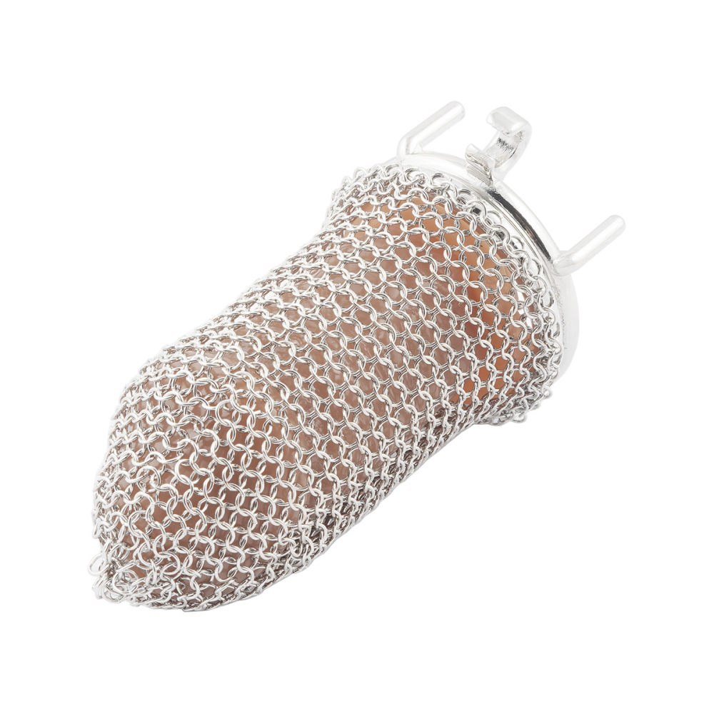 Stainless Steel Gauze Male Chastity Cage Metal Chastity Locks Comfortable Soft Cock Cage Easy to Wear Men's Virginity Lock - L Cage Length 3.4'' (only cages do not include rings and locks)