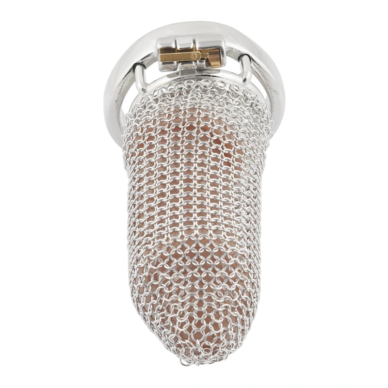 Stainless Steel Gauze Male Chastity Cage Metal Chastity Locks Comfortable Soft Cock Cage Easy to Wear Men's Virginity Lock - XL Cage Length 4''  (only cages do not include rings and locks)