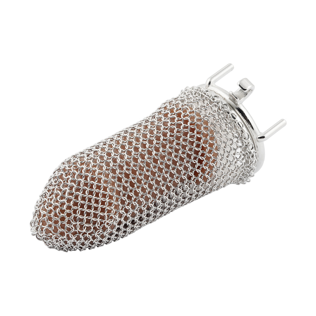 Stainless Steel Gauze Male Chastity Cage Metal Chastity Locks Comfortable Soft Cock Cage Easy to Wear Men's Virginity Lock - XL Cage Length 4''  (only cages do not include rings and locks)