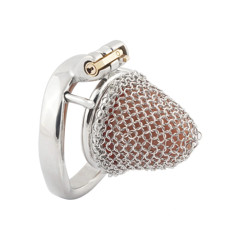 Stainless Steel Gauze Male Chastity Cage Metal Chastity Locks Comfortable Soft Cock Cage Easy to Wear Men's Virginity Lock - XS Cage Length 1.5'' (only cages do not include rings and locks)