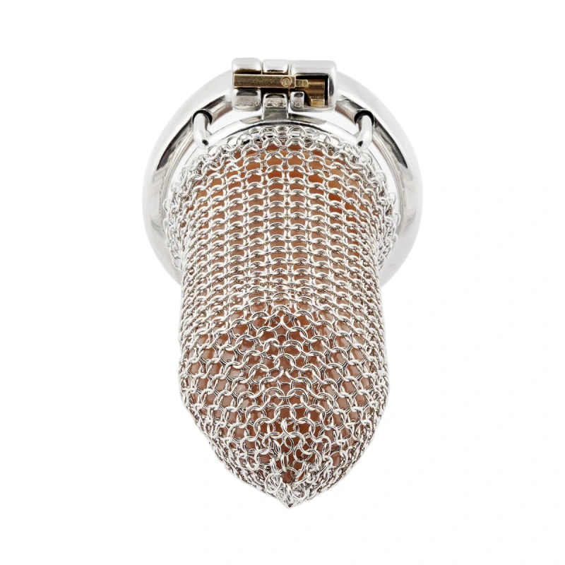 Stainless Steel Gauze Male Chastity Cage Metal Chastity Locks Comfortable Soft Cock Cage Easy to Wear Men's Virginity Lock - L Cage Length 3.4'' (only cages do not include rings and locks)