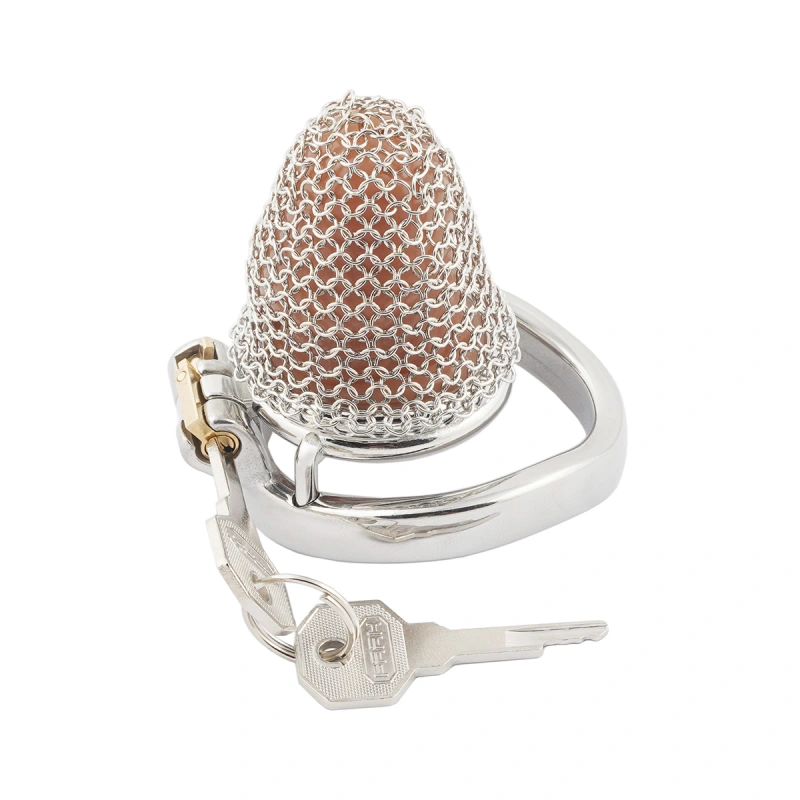 Stainless Steel Gauze Male Chastity Cage Metal Chastity Locks Comfortable Soft Cock Cage Easy to Wear Men's Virginity Lock - S Cage Length 1.8'' (only cages do not include rings and locks)
