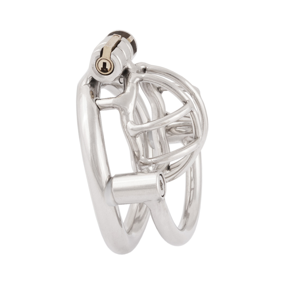 TERNENCE Men Short Small Chastity Device Prevent Escape Design Closed Ring Cock Cage Adult Game Sex Toy