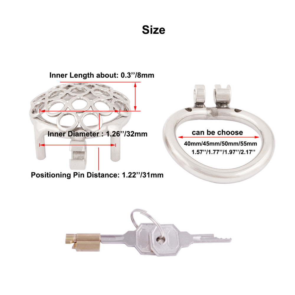 TERNENCE Small Short Chastity Device Male Ergonomic Design Stainless Steel Cock Cage Adult Game Sex Toy