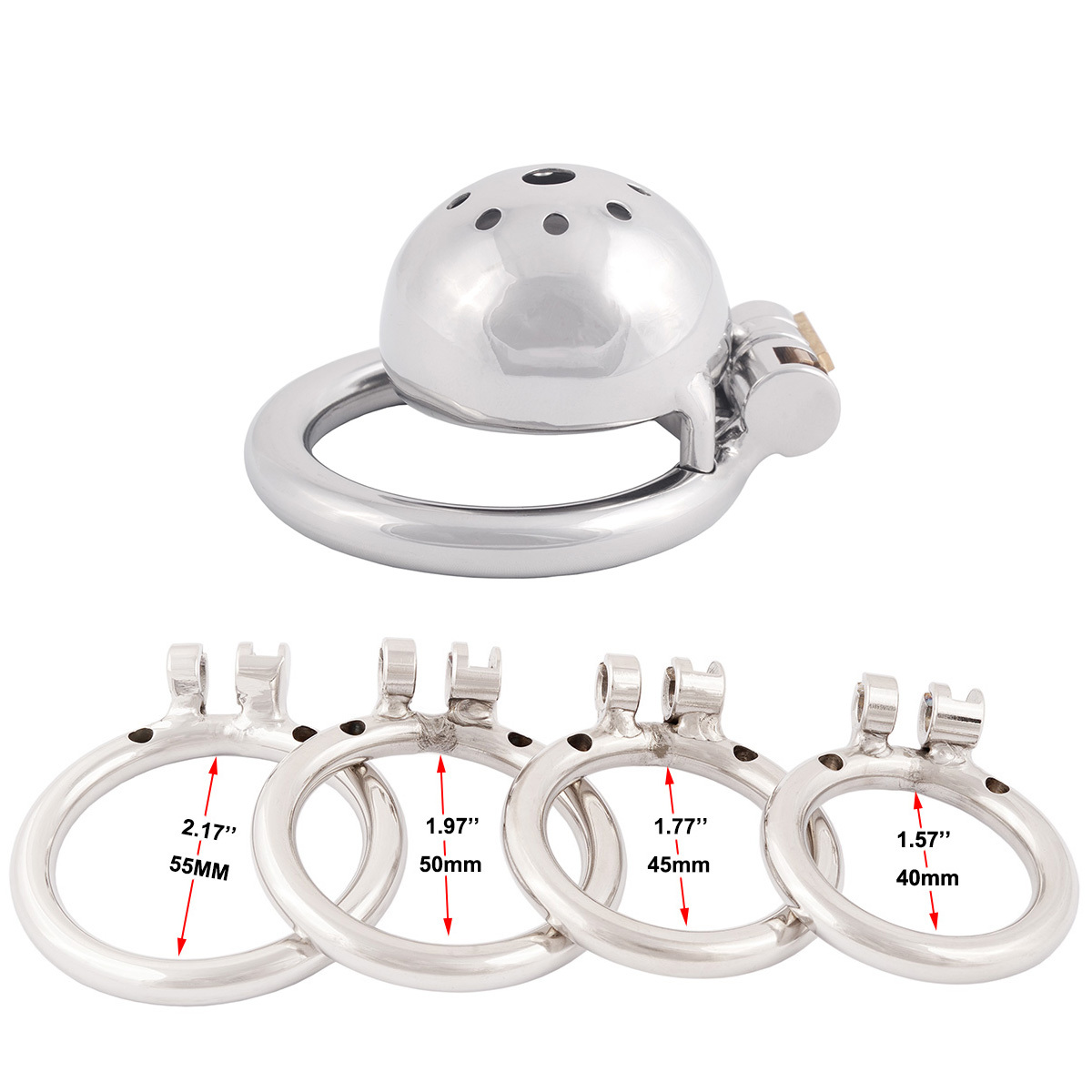 TERNENCE Super Small Male Chastity Cage Virginity Lock Cock Cage with Urethral Tube and Anti-Off Ring
