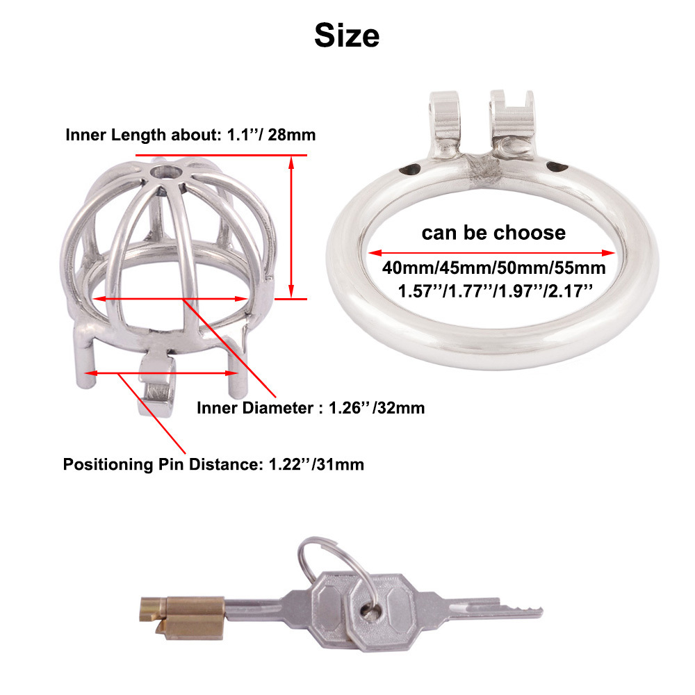 TERNENCE Metal Male Chastity Device Small 304 Steel Stainless Comfortable Cock Cage Adult Game Sex Toy