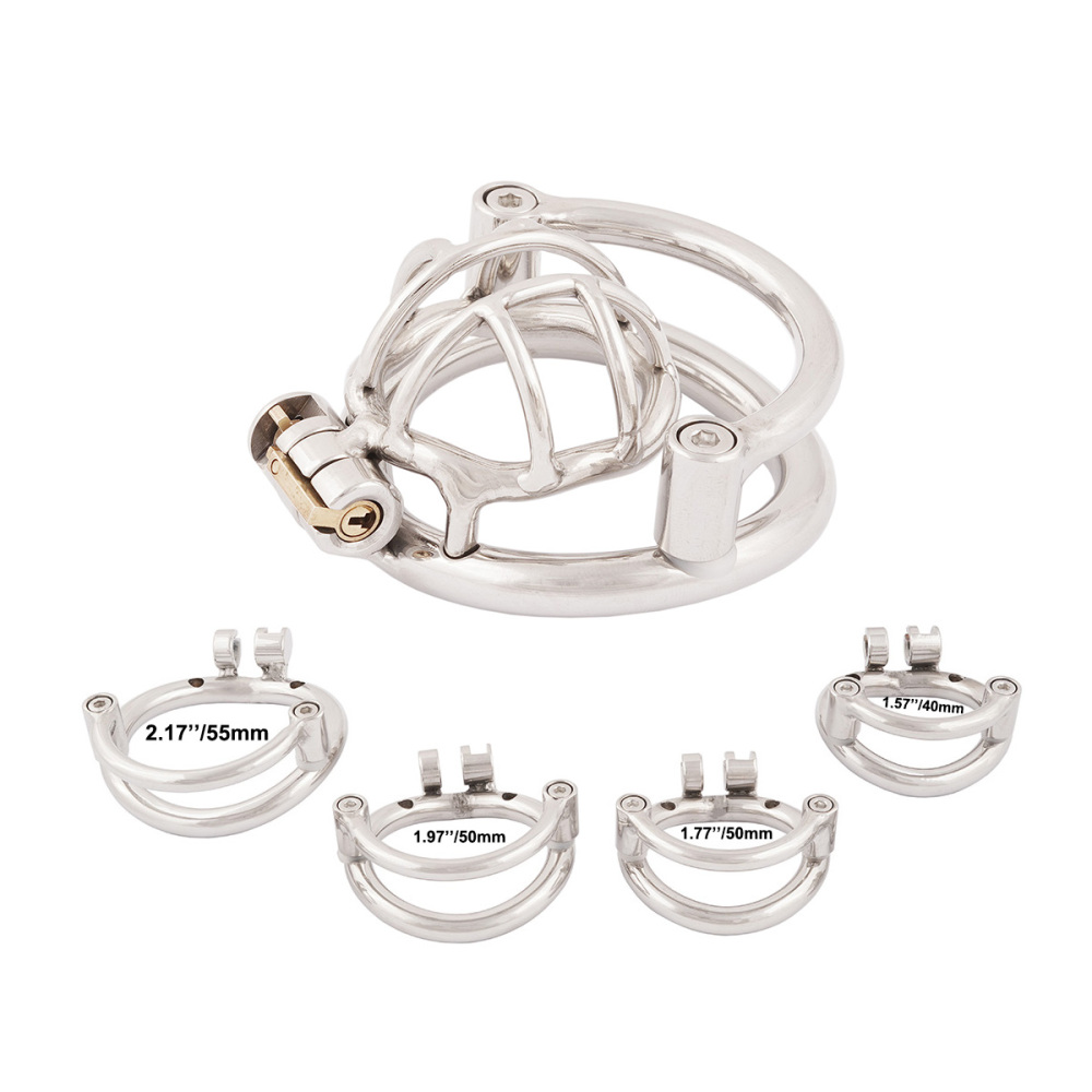 TERNENCE Men Short Small Chastity Device Prevent Escape Design Closed Ring Cock Cage Adult Game Sex Toy