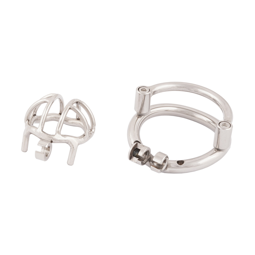 TERNENCE Men Short Small Chastity Device Prevent Escape Design Closed Ring Cock Cage Adult Game Sex Toy