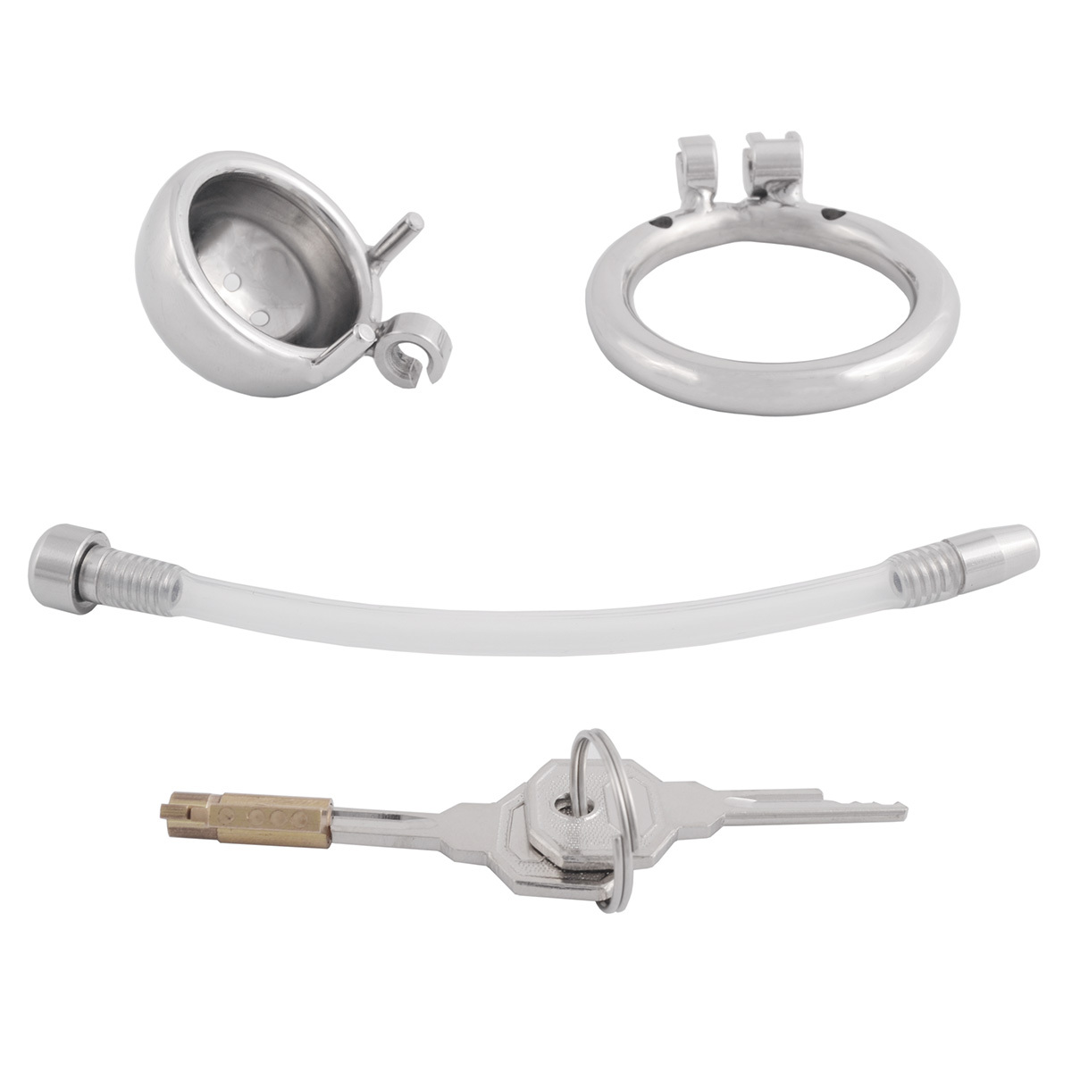 TERNENCE Small Male Cock Cage Chastity Locked Sex Toy with Catheter