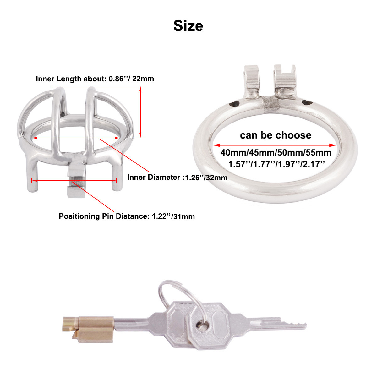 TERNENCE Men's Virginity Lock Belt Male Chastity Device Short Male Cock Cage for SM Penis Exercise Sex Toys