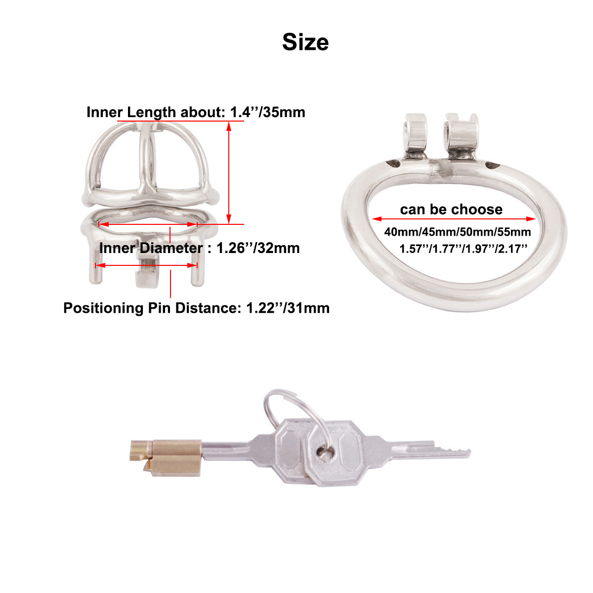 TERNENCE Male Chastity Device Stainless Steel Small Ergonomic Design Stealth Lock for Adults Solitary Extreme Confinement Cage