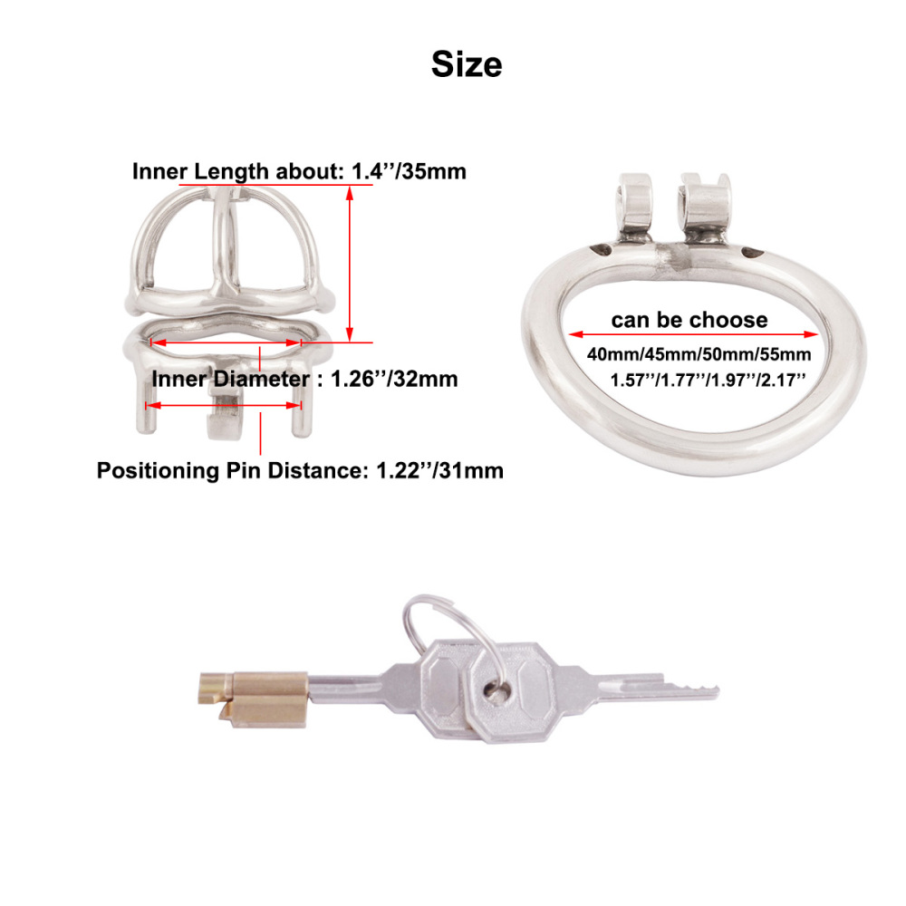 TERNENCE Male Chastity Device Stainless Steel Small Ergonomic Design Stealth Lock for Adults Solitary Extreme Confinement Cage