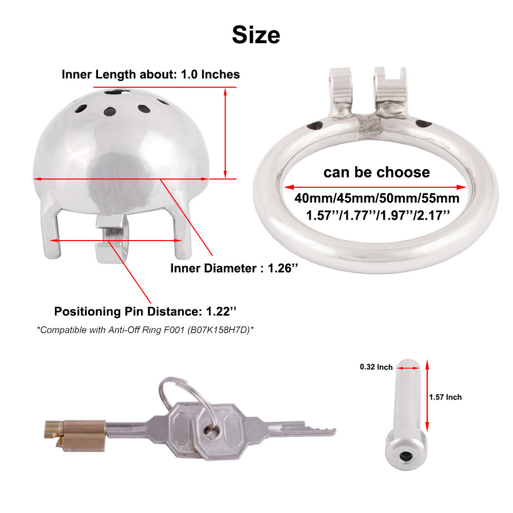 TERNENCE Stainless Steel Male Chastity Device Male Virginity Lock Cock Cage with Tube