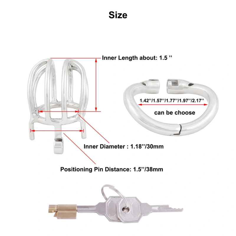 TERNENCE Male Chastity Device Short Small Inner Diameter 30mm Belt Ergonomic Design Hinged Ring Men Cock Cage