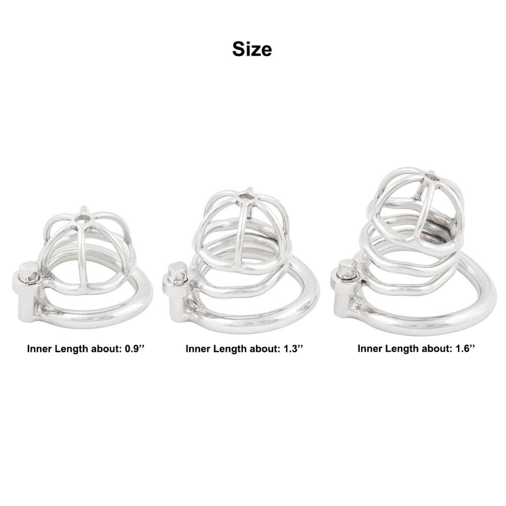 Male Chastity Device with Padlock Stainless Steel Cock Cage Ring Virginity Lock Chastity Belt for Adult Game Sex Toy