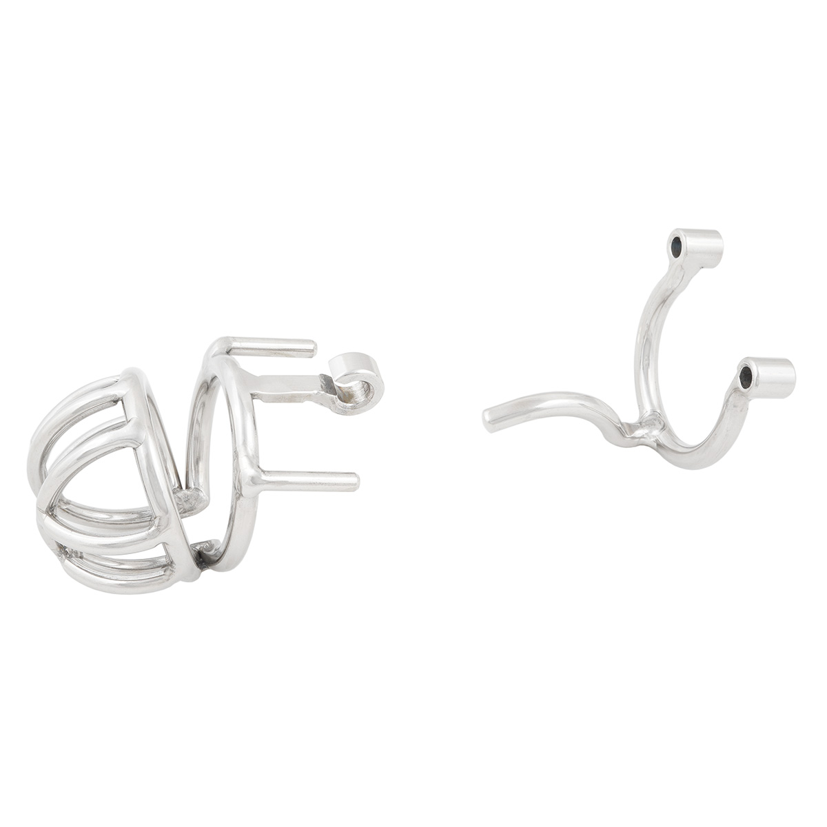 TERNENCE Male Chastity Device Cock Cage with Anti-Off Removable PA Puncture Hinged Ring Chastity Belt (only cages do not include rings and locks)