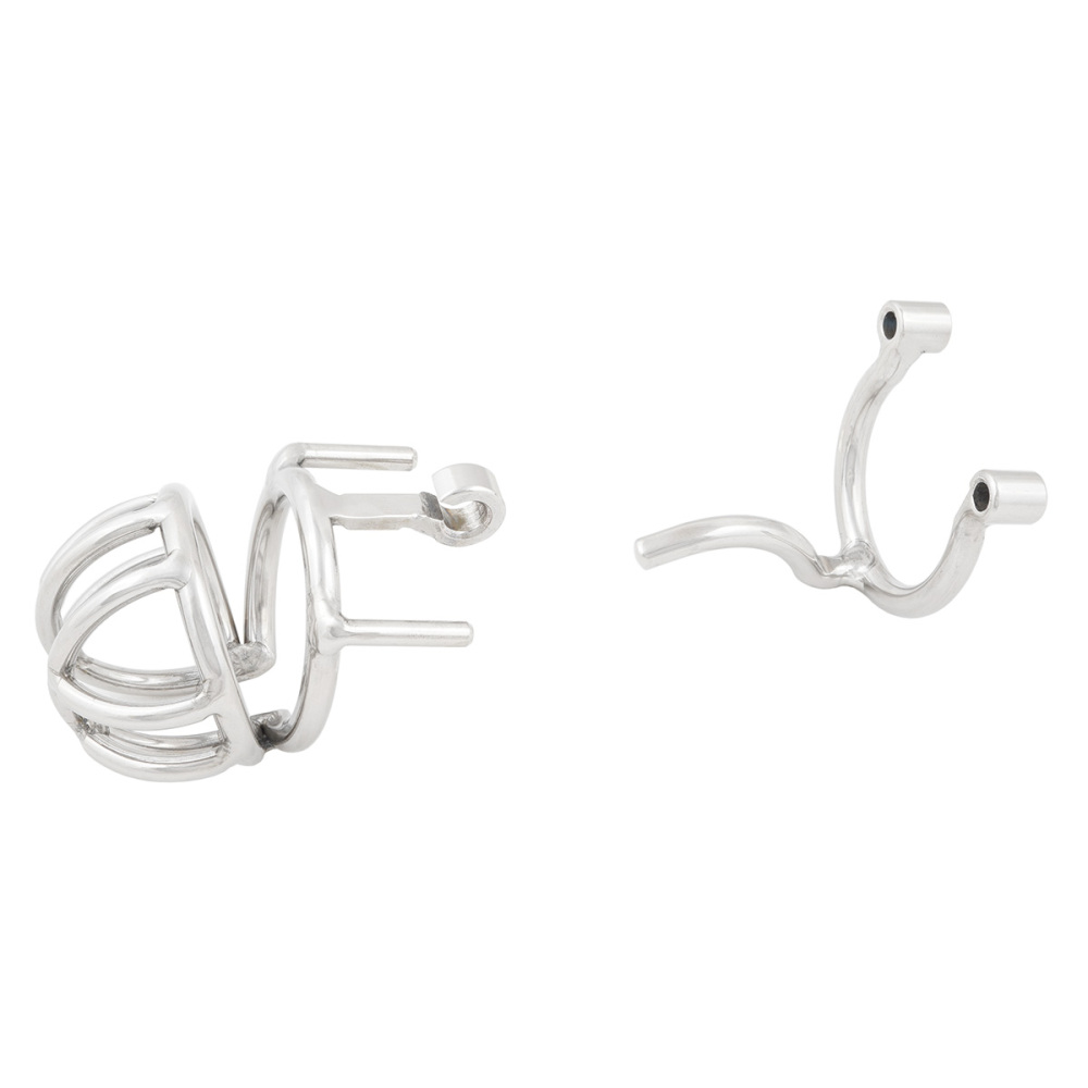 TERNENCE Male Chastity Device Cock Cage with Anti-Off Removable PA Puncture Hinged Ring Chastity Belt (only cages do not include rings and locks)