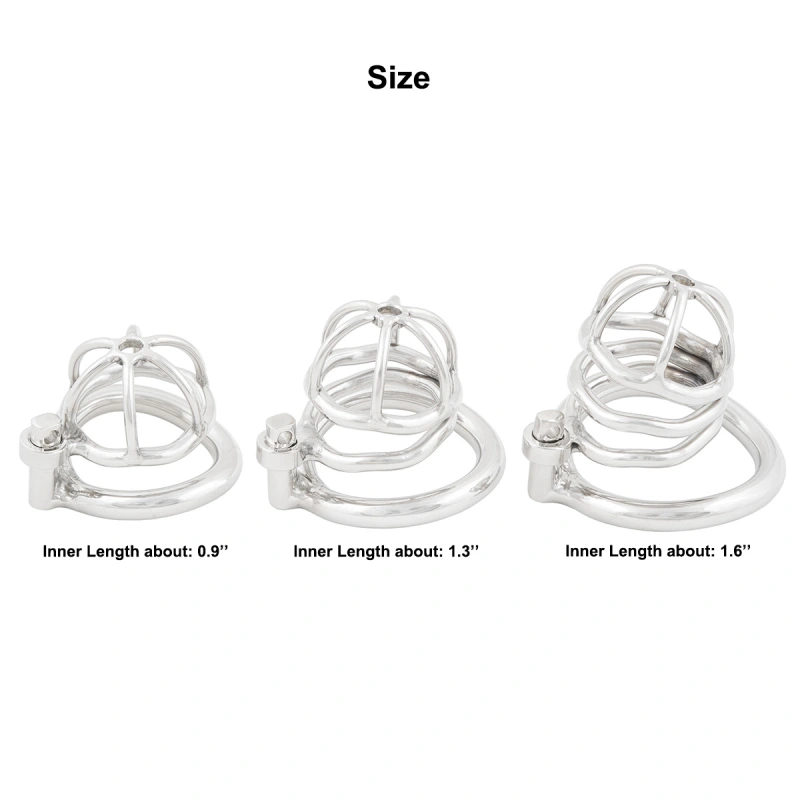 Short Male Chastity Device with Padlock Stainless Steel Cock Cage Virginity Lock Chastity Belt for Adult Game Sex Toy