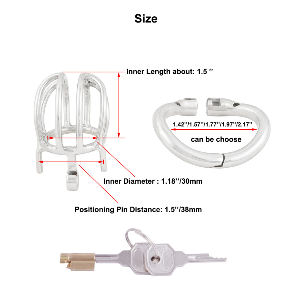 TERNENCE Male Chastity Device Short Small Inner Diameter 30mm Belt Ergonomic Design Hinged Ring Men Cock Cage (only cages do not include rings and locks)