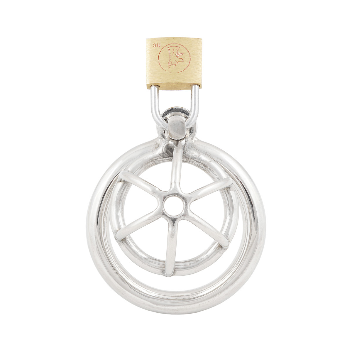Short Male Chastity Device with Padlock Stainless Steel Cock Cage Virginity Lock Chastity Belt for Adult Game Sex Toy